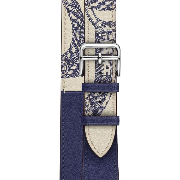 For Apple Watch 3 / 2 / 1 Generation 42mm Universal Silk Screen Printing Double-loop Watch Band(Blue) by bashfashion