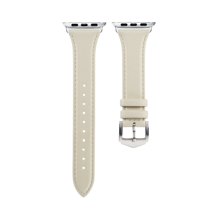 For Apple Watch 3 / 2 / 1 Generations 42mm Universal Thin Leather Watch Band(White) by bashfashion
