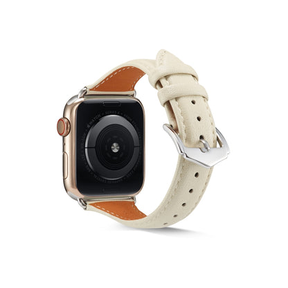 For Apple Watch 3 / 2 / 1 Generations 42mm Universal Thin Leather Watch Band(White) by bashfashion
