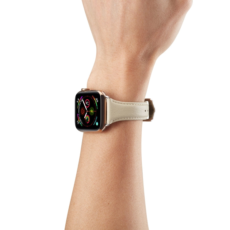 For Apple Watch 3 / 2 / 1 Generations 42mm Universal Thin Leather Watch Band(White) by bashfashion