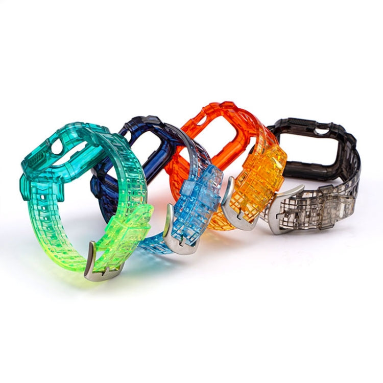 For Apple Watch Series 3 & 2 & 1 38mm Gradient TPU Integrated Case Strap(Turquoise - Silver Buckle) by bashfashion