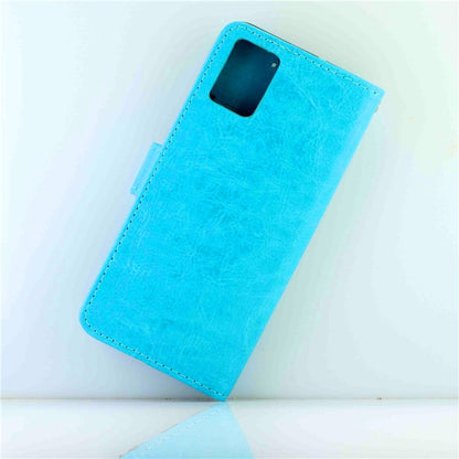 For Galaxy A51 Crazy Horse Texture Leather Horizontal Flip Protective Case with Holder & Card Slots & Wallet & Photo Frame(Baby Blue) by bashfashion