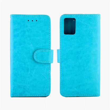 For Galaxy A51 Crazy Horse Texture Leather Horizontal Flip Protective Case with Holder & Card Slots & Wallet & Photo Frame(Baby Blue) by bashfashion