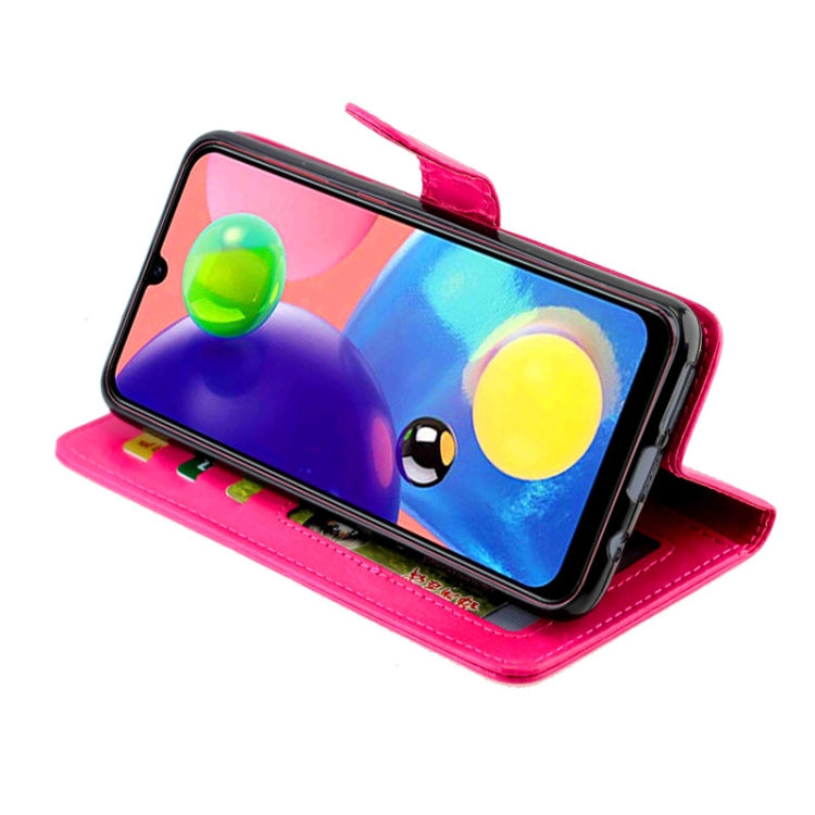 For Galaxy A70S/A70 Crazy Horse Texture Leather Horizontal Flip Protective Case with Holder & Card Slots & Wallet & Photo Frame(Magenta) by bashfashion