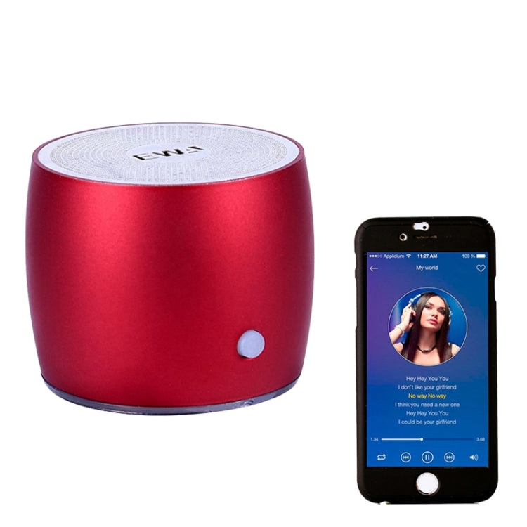 EWA A103 Portable Bluetooth Speaker Wireless Heavy Bass Bomm Box Subwoofer Phone Call Surround Sound Bluetooth Shower Speaker(Red) by EWA