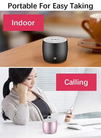 EWA A103 Portable Bluetooth Speaker Wireless Heavy Bass Bomm Box Subwoofer Phone Call Surround Sound Bluetooth Shower Speaker(Black) by EWA