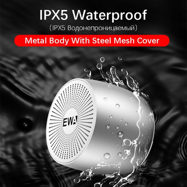 EWA A103 Portable Bluetooth Speaker Wireless Heavy Bass Bomm Box Subwoofer Phone Call Surround Sound Bluetooth Shower Speaker(Silver) by EWA