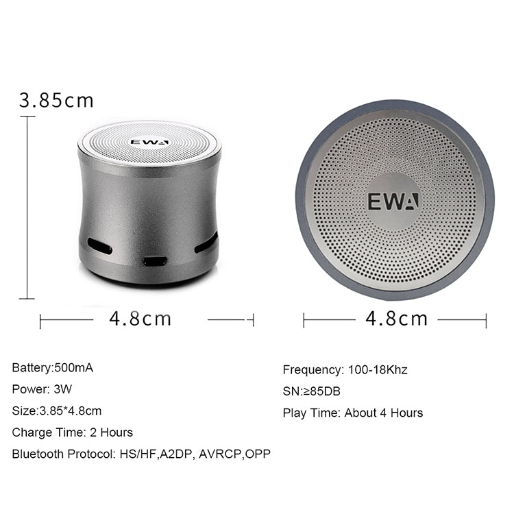 EWA A109M Portable Bluetooth Speaker Wireless Heavy Bass Bomm Box Subwoofer Phone Call Surround Sound Bluetooth Shower Speaker(Gold) by EWA