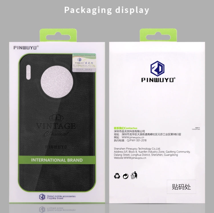 For Huawei Mate 30 5G (Leather) PINWUYO Zun Series PC + TPU + Skin Waterproof Anti-fall All-inclusive Protective Case(Brown) by PINWUYO