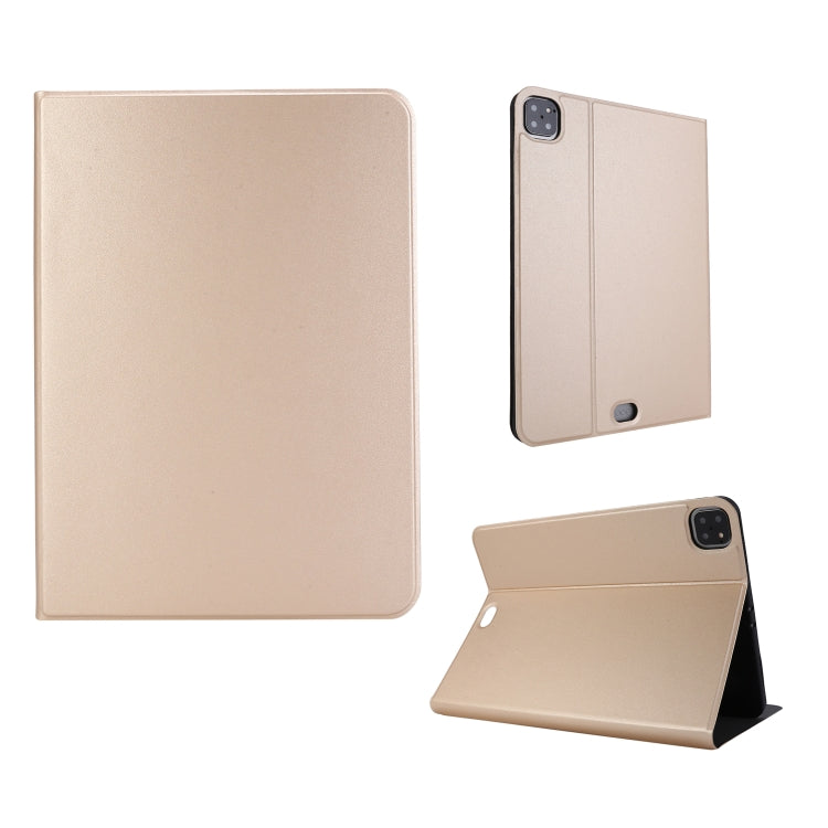 For iPad Pro 11 inch (2020) Voltage Plain Weave Stretch Leather + TPU Bracket Protective Holster With Sleep Function(Gold) by bashfashion