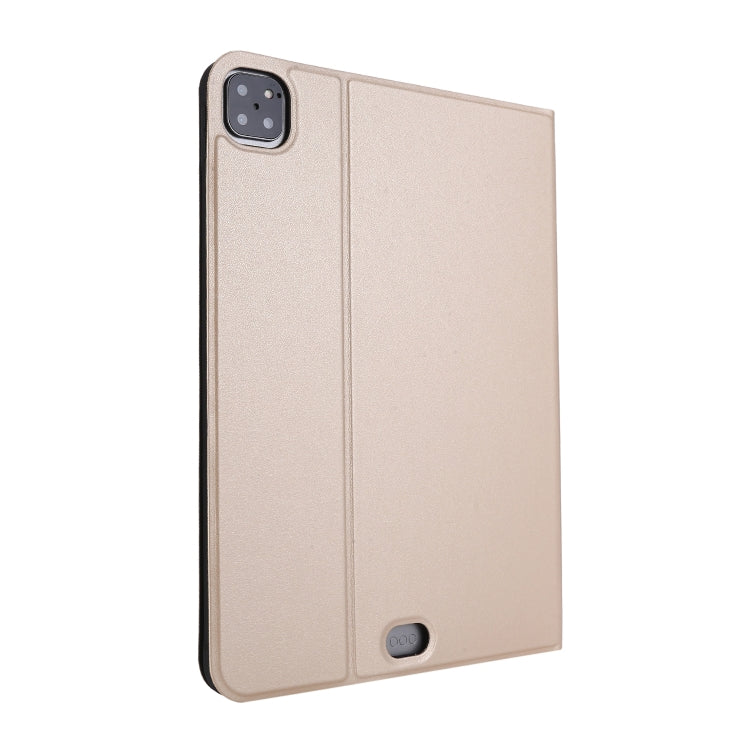 For iPad Pro 11 inch (2020) Voltage Plain Weave Stretch Leather + TPU Bracket Protective Holster With Sleep Function(Gold) by bashfashion