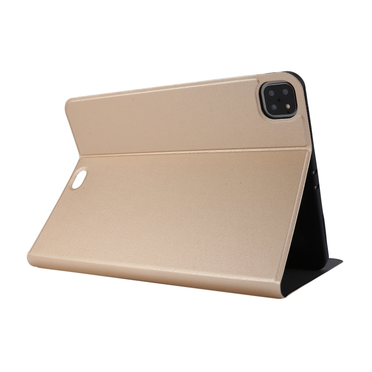 For iPad Pro 11 inch (2020) Voltage Plain Weave Stretch Leather + TPU Bracket Protective Holster With Sleep Function(Gold) by bashfashion