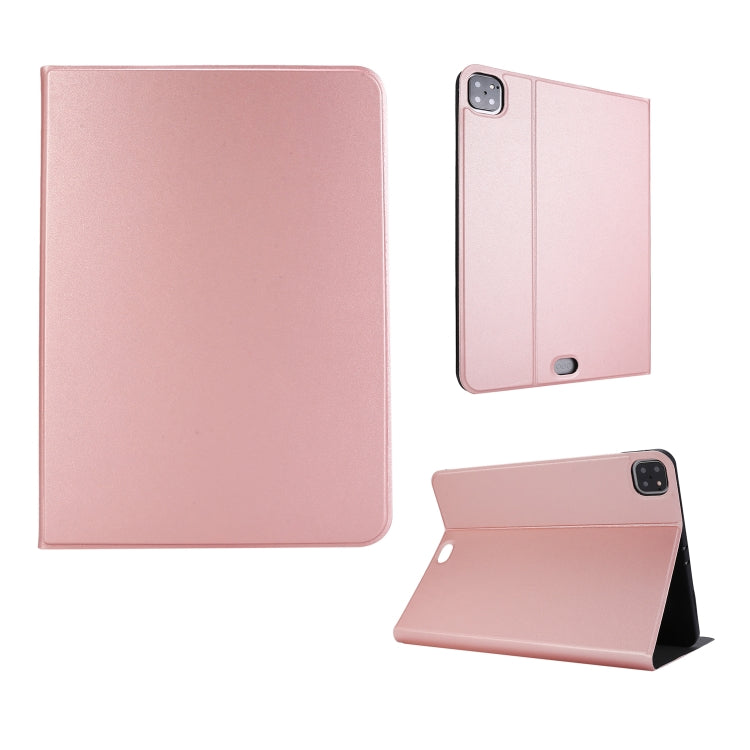 For iPad Pro 11 inch (2020) Voltage Plain Weave Stretch Leather + TPU Bracket Protective Holster With Sleep Function(Rose Gold) by bashfashion