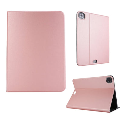 For iPad Pro 11 inch (2020) Voltage Plain Weave Stretch Leather + TPU Bracket Protective Holster With Sleep Function(Rose Gold) by bashfashion