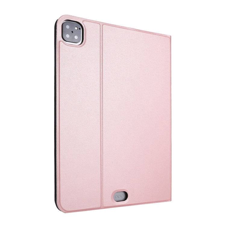 For iPad Pro 11 inch (2020) Voltage Plain Weave Stretch Leather + TPU Bracket Protective Holster With Sleep Function(Rose Gold) by bashfashion