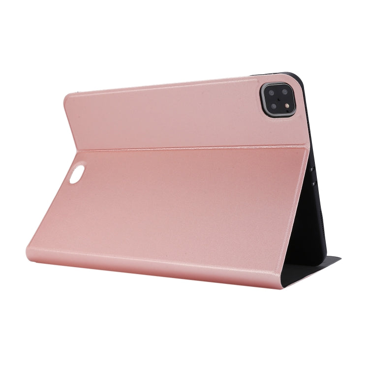 For iPad Pro 11 inch (2020) Voltage Plain Weave Stretch Leather + TPU Bracket Protective Holster With Sleep Function(Rose Gold) by bashfashion