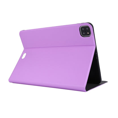 For iPad Pro 11 inch (2020) Voltage Plain Weave Stretch Leather + TPU Bracket Protective Holster With Sleep Function(Purple) by bashfashion