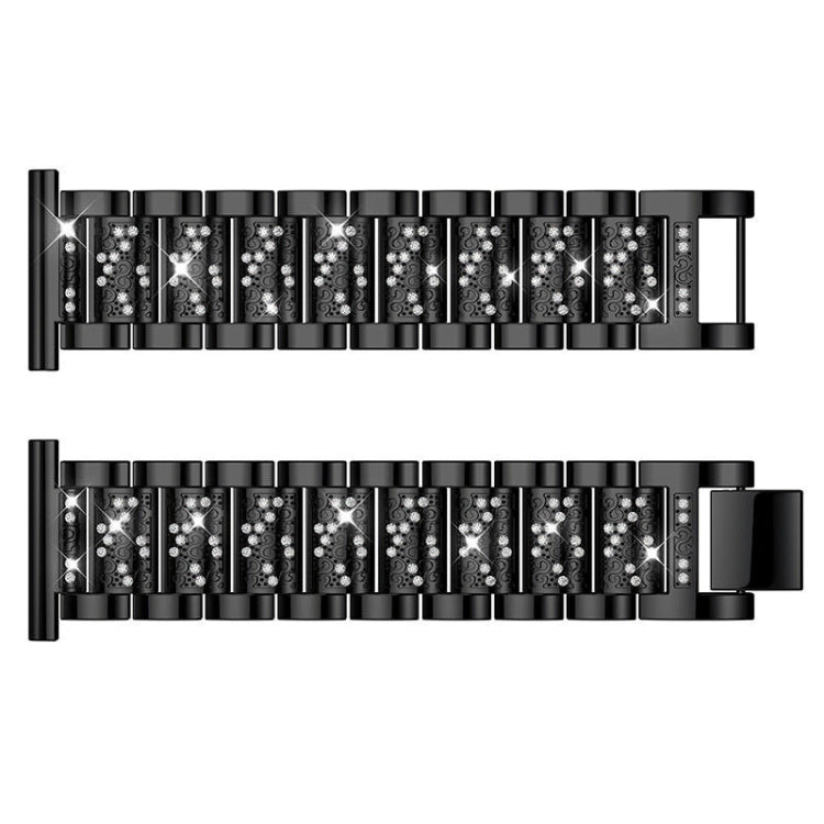 For Huami 1 / Huami 2 / Ticwatch1 / Ticwatch Pro / Samsung Galaxy Watch 46mm / Samsung S3 / Huawei Watch 2 Pro / Huawei GT / Honor Magic Full Diamond Metal 22mm Watch Band(Black) by bashfashion