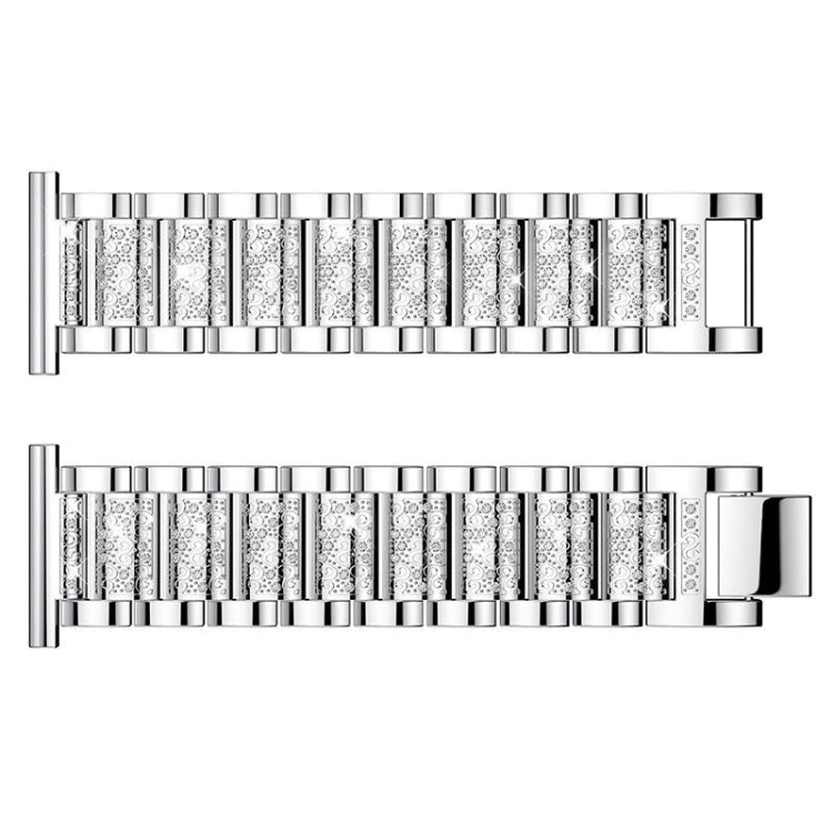 For Huami 1 / Huami 2 / Ticwatch1 / Ticwatch Pro / Samsung Galaxy Watch 46mm / Samsung S3 / Huawei Watch 2 Pro / Huawei GT / Honor Magic Full Diamond Metal 22mm Watch Band(Silver) by bashfashion