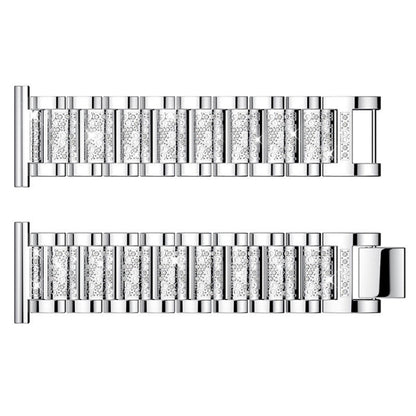 For Huami 1 / Huami 2 / Ticwatch1 / Ticwatch Pro / Samsung Galaxy Watch 46mm / Samsung S3 / Huawei Watch 2 Pro / Huawei GT / Honor Magic Full Diamond Metal 22mm Watch Band(Silver) by bashfashion