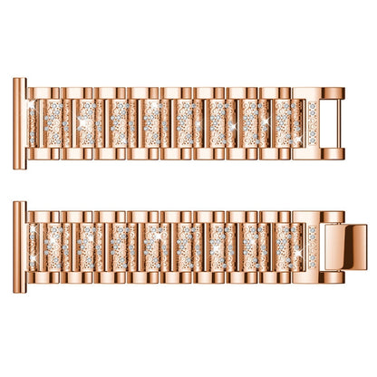 For Huami 1 / Huami 2 / Ticwatch1 / Ticwatch Pro / Samsung Galaxy Watch 46mm / Samsung S3 / Huawei Watch 2 Pro / Huawei GT / Honor Magic Full Diamond Metal 22mm Watch Band(Rose Gold) by bashfashion