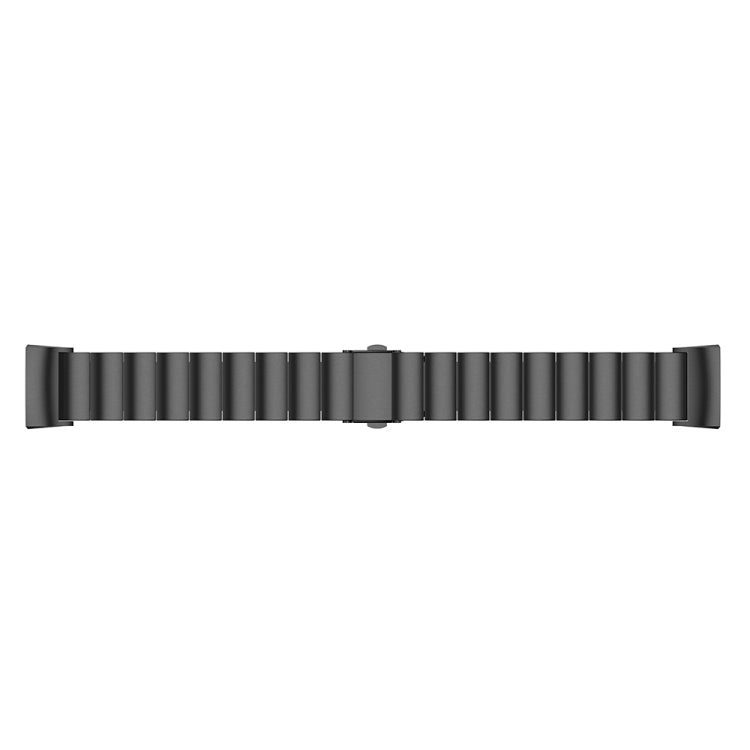 One Beads Slingshot Buckle Solid Stainless Steel Watch Band for Fitbit Charge 4(Black) by bashfashion