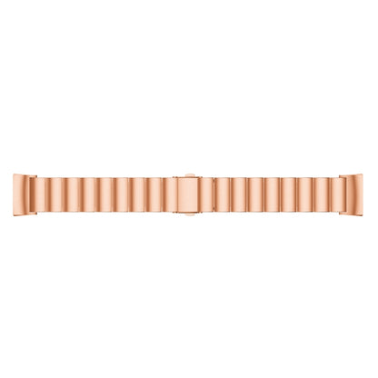 One Beads Slingshot Buckle Solid Stainless Steel Watch Band for Fitbit Charge 4(Rose Gold) by bashfashion