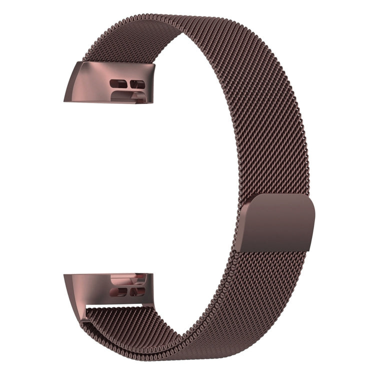 Stainless Steel Magnet Watch Band for FITBIT Charge 4 / 3，Small Size: 190x18mm(Coffee) by bashfashion