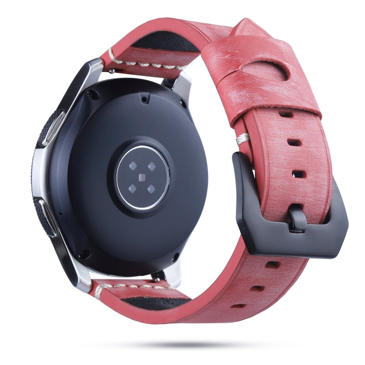 22mm Leather Watch Band For Huawei Watch GT2e / GT2 46mm(Red) by bashfashion
