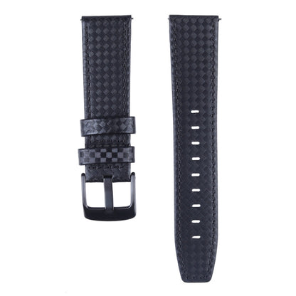 22mm For Huawei Watch GT2e GT2 46mm Carbon fiber Leather Watch Band(Black) by bashfashion