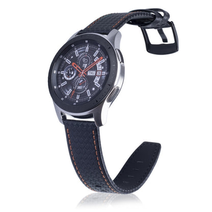 22mm For Huawei Watch GT2e GT2 46mm Carbon fiber Leather Watch Band(Orange) by bashfashion