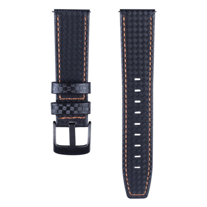 22mm For Huawei Watch GT2e GT2 46mm Carbon fiber Leather Watch Band(Orange) by bashfashion