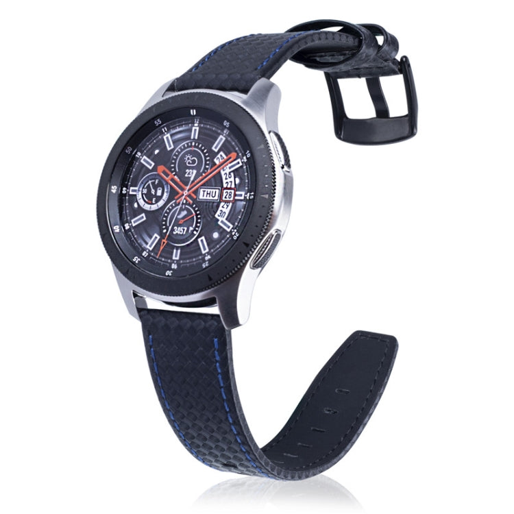 22mm For Huawei Watch GT2e GT2 46mm Carbon fiber Leather Watch Band(Blue) by bashfashion