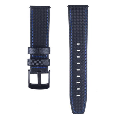 22mm For Huawei Watch GT2e GT2 46mm Carbon fiber Leather Watch Band(Blue) by bashfashion