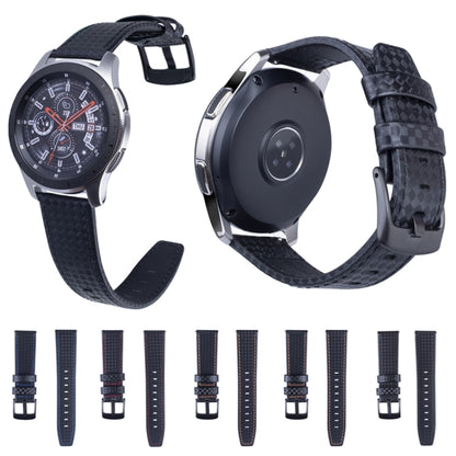 22mm For Huawei Watch GT2e GT2 46mm Carbon fiber Leather Watch Band(Black) by bashfashion