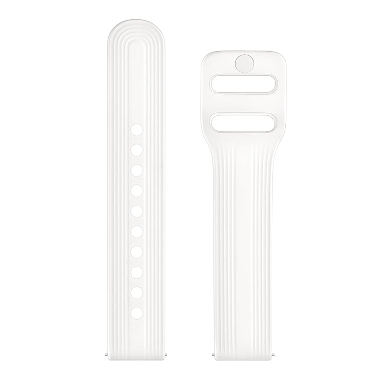 20mm For Huawei Watch GT2 42mm / Galaxy Watch Active 2 / Huami GTS/GTR 42MM Silicone Watch Band with Japanese Buckle(White) by bashfashion