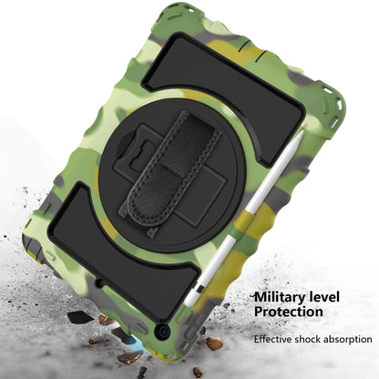 For iPad 10.2 360 Degree Rotating Case with Pencil Holder, Kickstand Shockproof Heavy Duty with Shoulder Strap,Hand Strap(Camouflage) by bashfashion