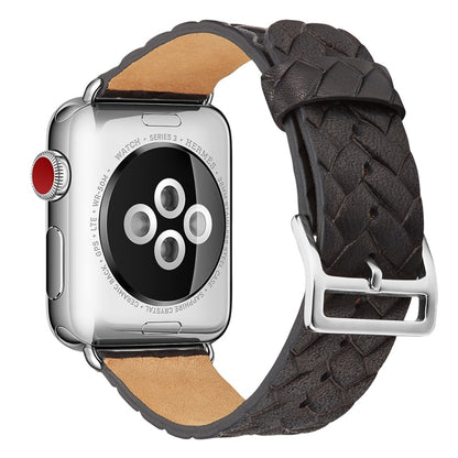 For Apple Watch Ultra 49mm&Watch Ultra 2 49mm / Series 9&8&7 45mm / SE 3&SE 2&6&SE&5&4 44mm / 3&2&1 42mm Braided Strap(Black) by bashfashion