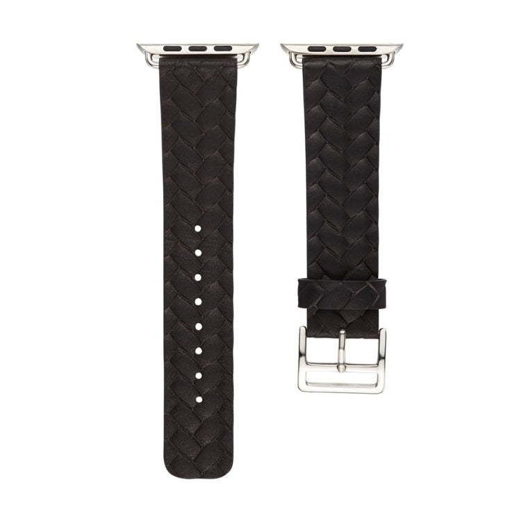 For Apple Watch Series 9&8&7 41mm / SE 3&SE 2&6&SE&5&4 40mm / 3&2&1 38mm Braided Strap(Black) by bashfashion