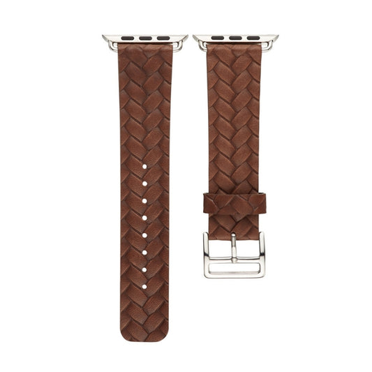 For Apple Watch Series 9&8&7 41mm / SE 3&SE 2&6&SE&5&4 40mm / 3&2&1 38mm Braided Strap(Brown) by bashfashion