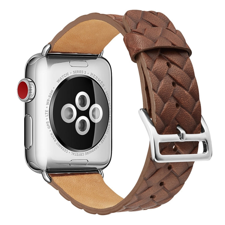 For Apple Watch Series 9&8&7 41mm / SE 3&SE 2&6&SE&5&4 40mm / 3&2&1 38mm Braided Strap(Brown) by bashfashion