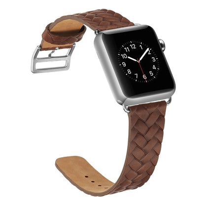 For Apple Watch Series 9&8&7 41mm / SE 3&SE 2&6&SE&5&4 40mm / 3&2&1 38mm Braided Strap(Brown) by bashfashion