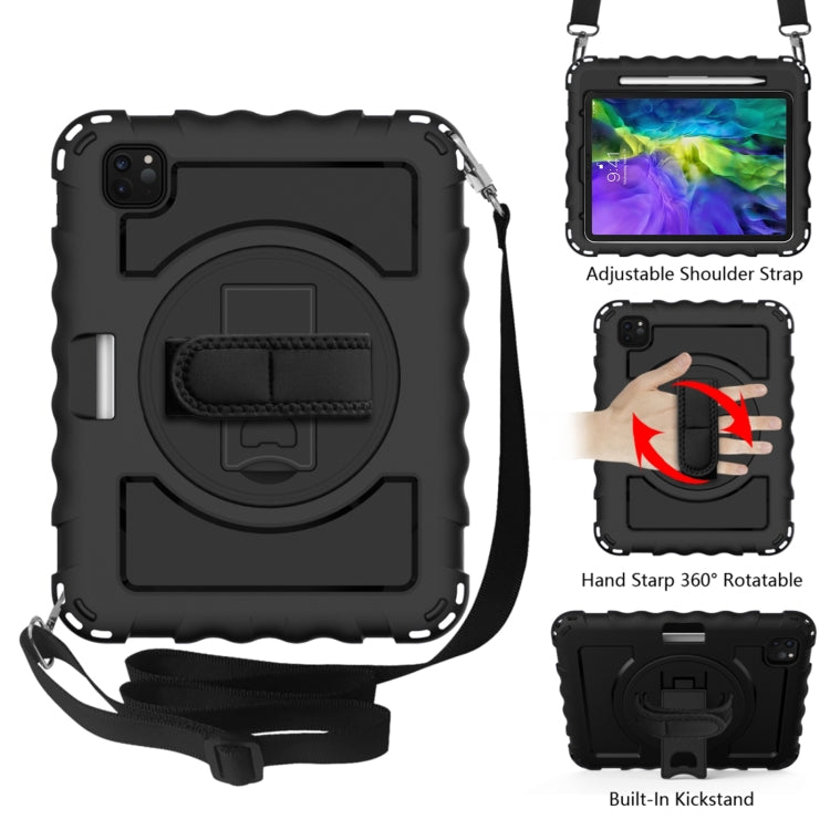 For iPad Pro 11 (2020) PC + Silicone Shockproof Combination Tablet Case with 360 Degree Rotating Holder & Handle(Black) by bashfashion