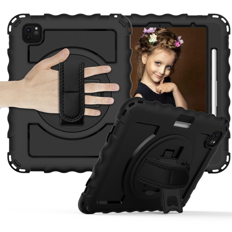For iPad Pro 11 (2020) PC + Silicone Shockproof Combination Tablet Case with 360 Degree Rotating Holder & Handle(Black) by bashfashion