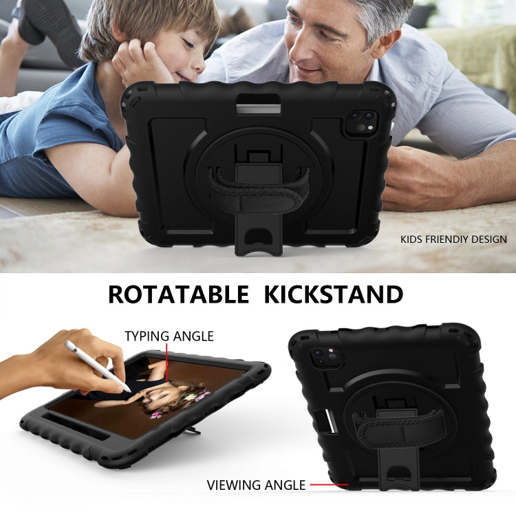 For iPad Pro 11 (2020) PC + Silicone Shockproof Combination Tablet Case with 360 Degree Rotating Holder & Handle(Black) by bashfashion
