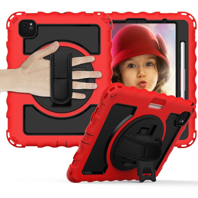 For iPad Pro 11 (2020) PC + Silicone Shockproof Combination Tablet Case with 360 Degree Rotating Holder & Handle(Red) by bashfashion