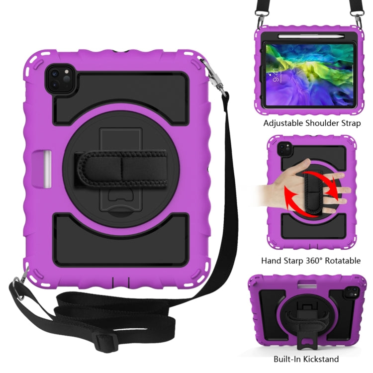 For iPad Pro 11 (2020) PC + Silicone Shockproof Combination Tablet Case with 360 Degree Rotating Holder & Handle(Purple) by bashfashion