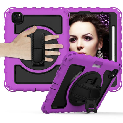 For iPad Pro 11 (2020) PC + Silicone Shockproof Combination Tablet Case with 360 Degree Rotating Holder & Handle(Purple) by bashfashion