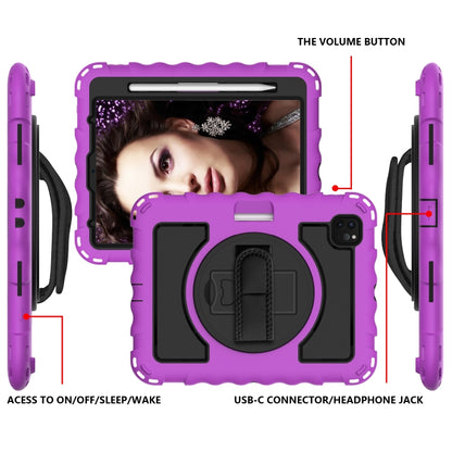 For iPad Pro 11 (2020) PC + Silicone Shockproof Combination Tablet Case with 360 Degree Rotating Holder & Handle(Purple) by bashfashion