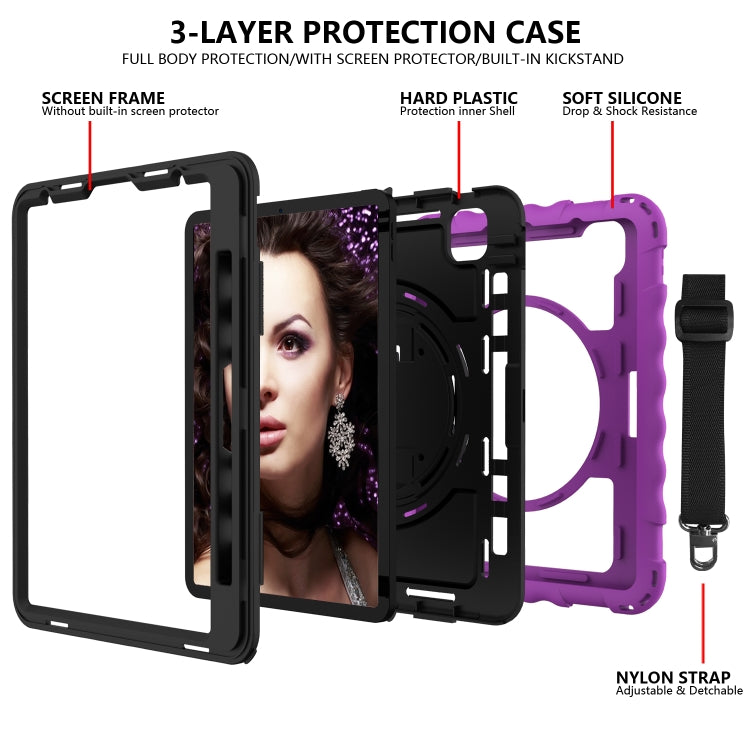 For iPad Pro 11 (2020) PC + Silicone Shockproof Combination Tablet Case with 360 Degree Rotating Holder & Handle(Purple) by bashfashion